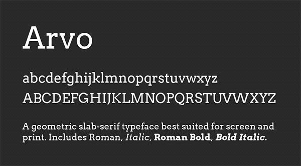 Arvo Font Free Download