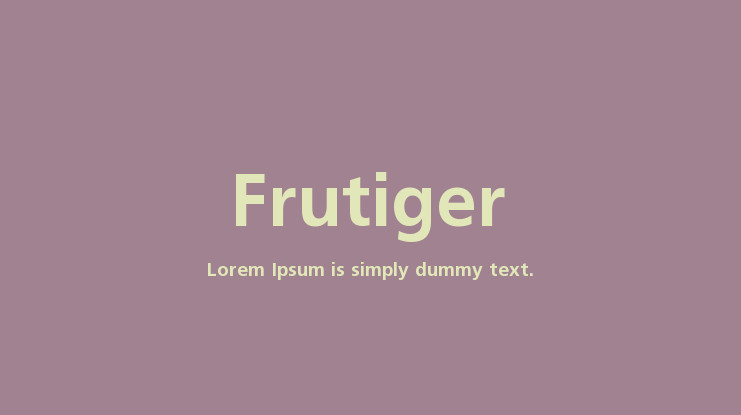 Frutiger Font