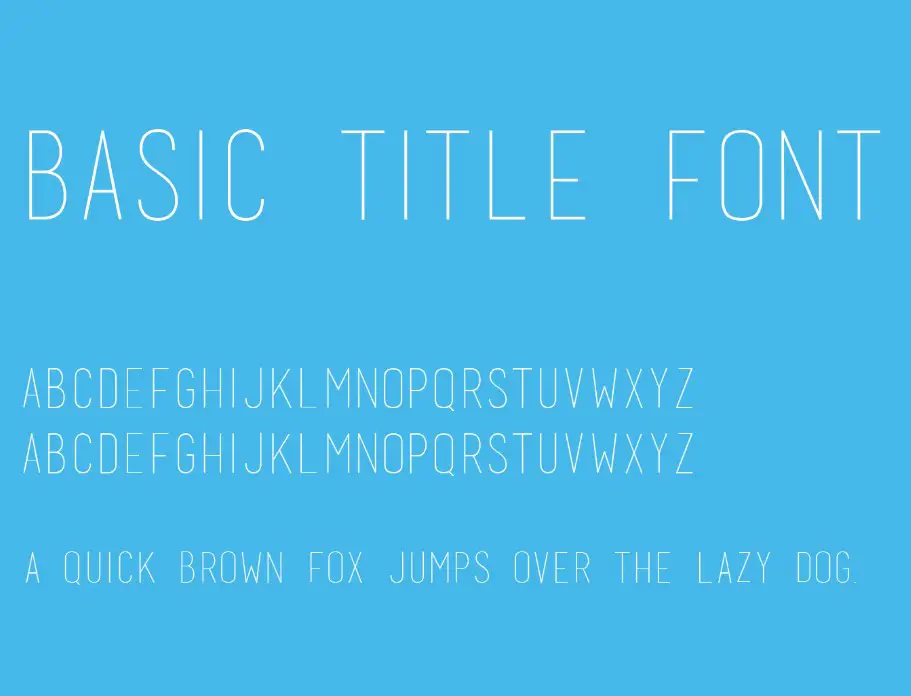 Basic Title Font