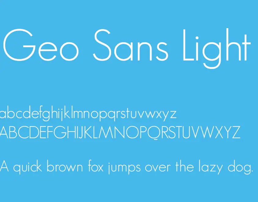 Geo Sans Light Font Free Download