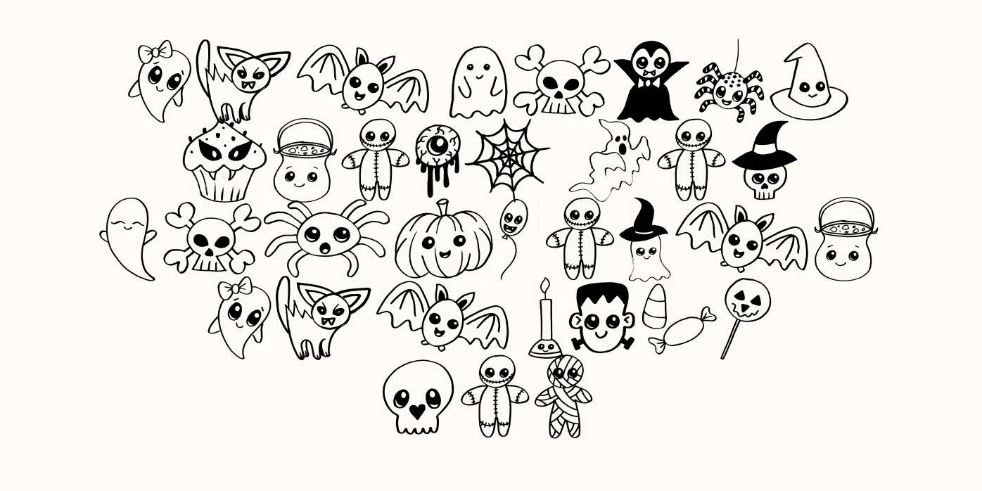 Cute Halloween Drawings Font