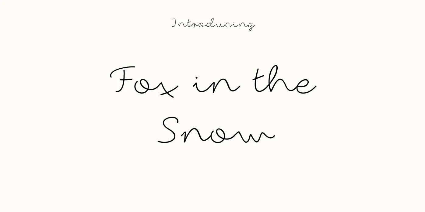 Fox In The Snow Font Free Download